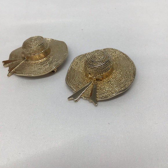 Sunhat garden brooches pr cottagecore vintage signed Michele Lynn spring summer - Picture 8 of 14